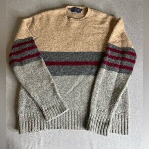 Lord & Taylor Long Sleeve Sweater Crewneck  Size L 100% Virgin Wool